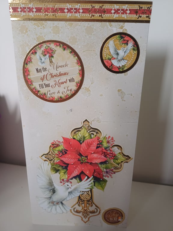 Spiritual traditional dove themed christmas card