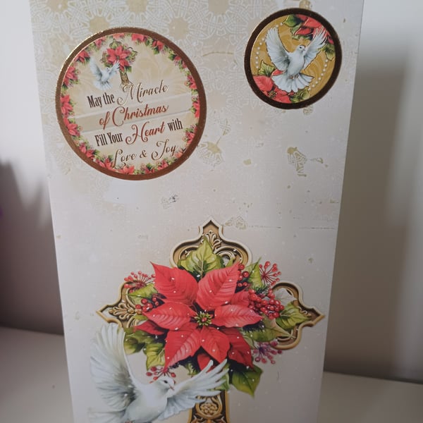 Spiritual traditional dove themed christmas card
