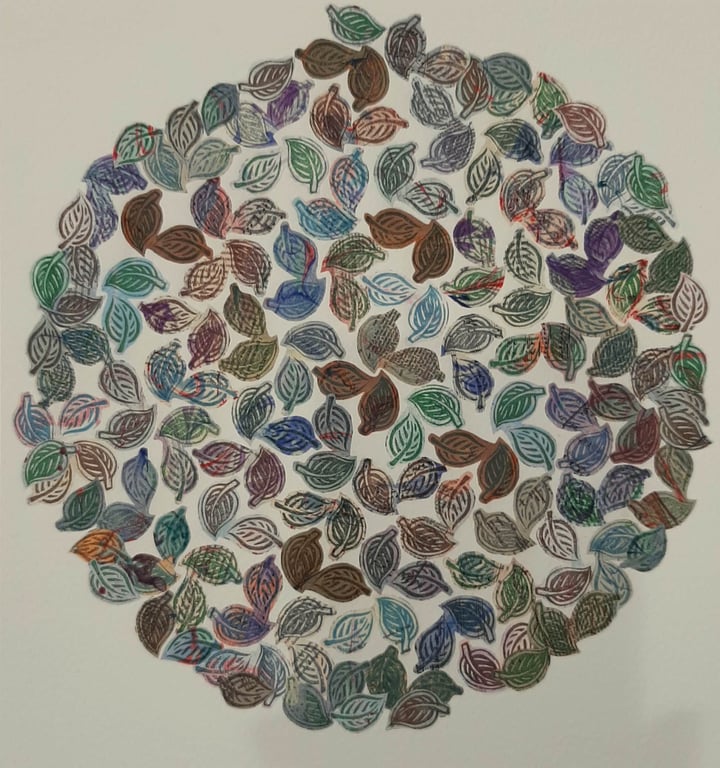 Perfectly Imperfect Circle of Leaves Sample Print