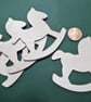 5 x Wooden Plaques   Unfinished 3mm Plywood ROCKING HORSE Shape NOT laser cut
