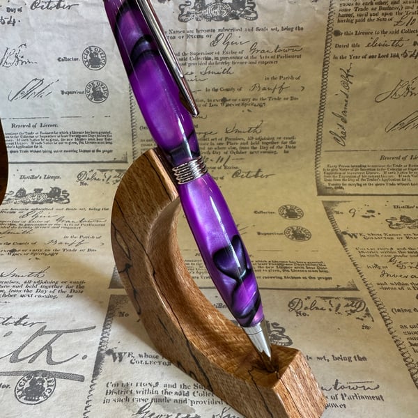 Purple & Chrome Acrylic Ballpoint Pen