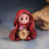 Spring Sale ... Tiny Stargazer Gnome 'Helga' with wired star OOAK Sculpt