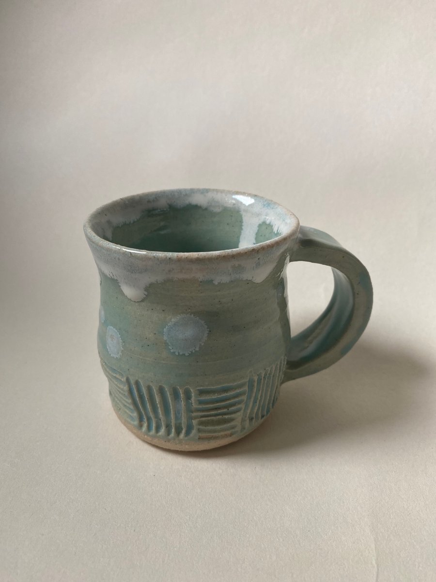 Handmade stoneware small espresso mug 
