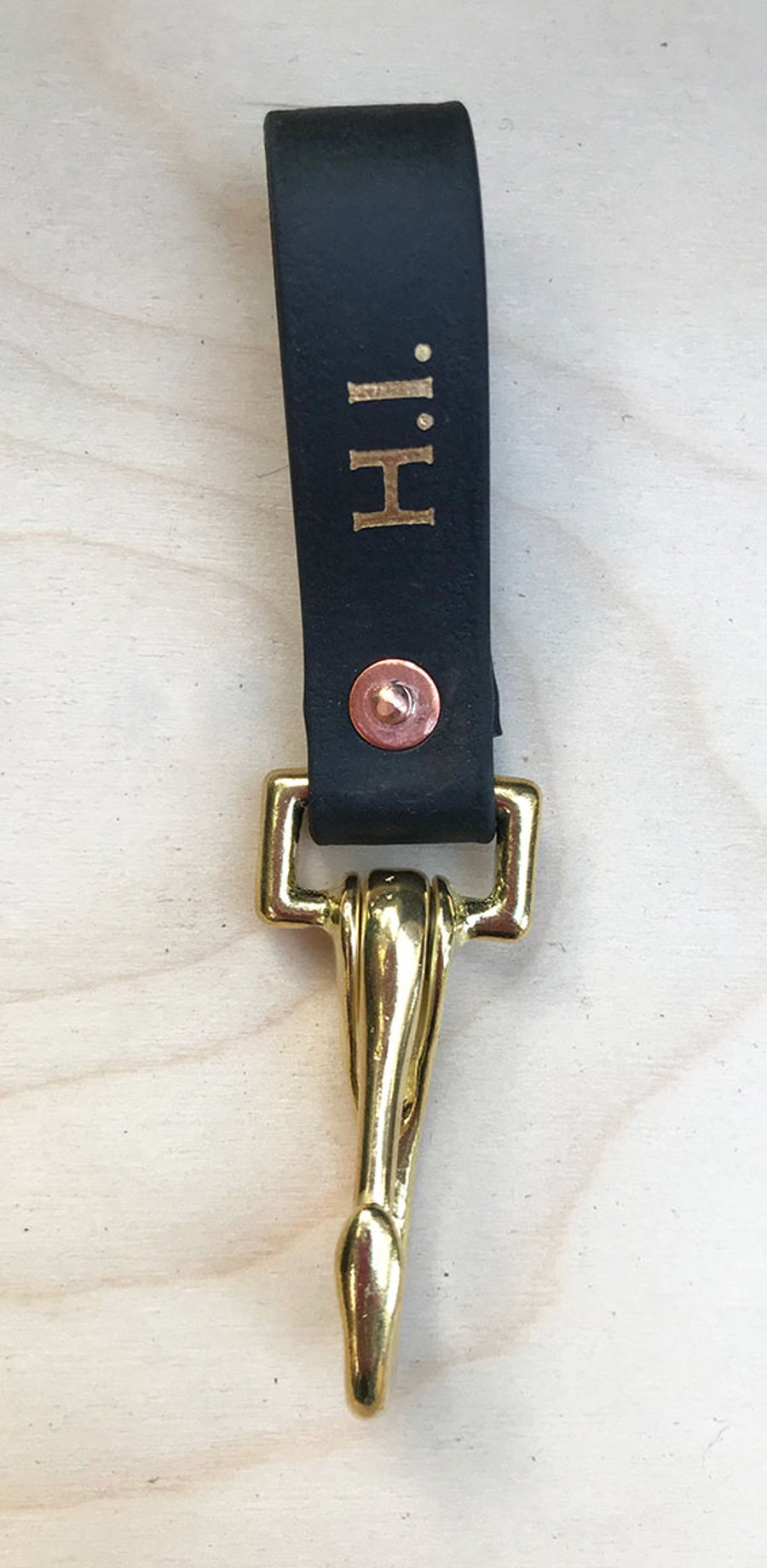 “Newtown” Vegan Leather Key Strap, Black