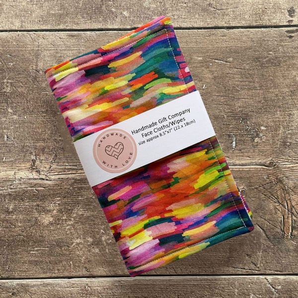 Handmade 2 Pk Face Wipes, Face Cloths, Face Flannels, Eco-Friendly Wipes-FCW41