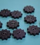 Colourful Wooden Star Flower Buttons Indigo Blue 10pk Flowers 20x20mm (STF8)