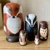 Nesting dolls British mammals set SECONDS SALE