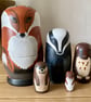 Nesting dolls British mammals set SECONDS SALE - Image 1