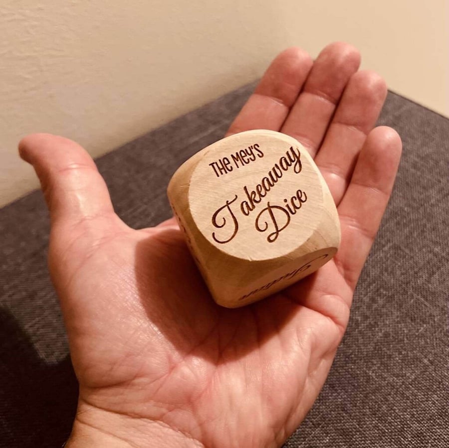 Personalised Takeaway Food Decision Dice - Add your favourite take-aways