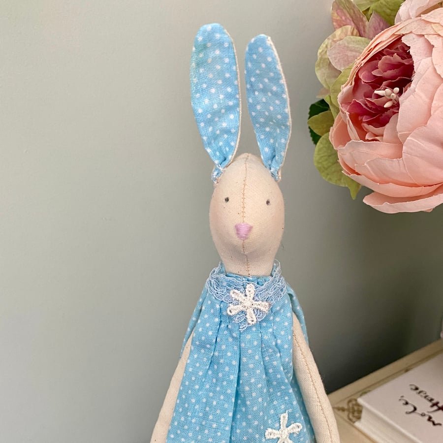felt bunny in blue dress beautiful rabbit doll polka dot dress, handmade, FREE p&p Color:Cream number The producer is guaranteed enchanted forest prom dress Solid & Striped The