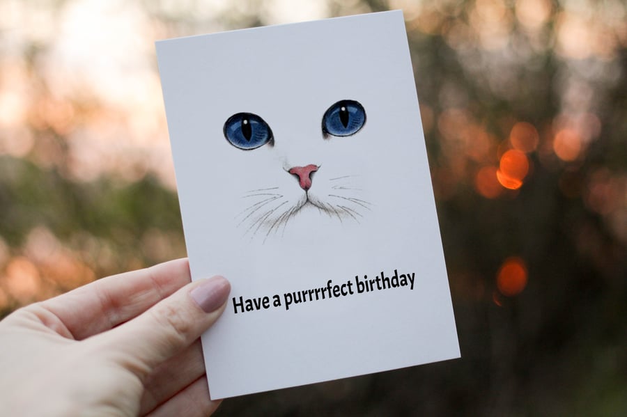 Cat Birthday Card, Cat Birthday Card, Personalized Cat Card