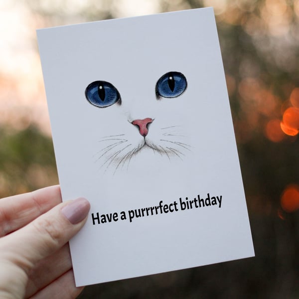 Cat Birthday Card, Cat Birthday Card, Personalized Cat Card