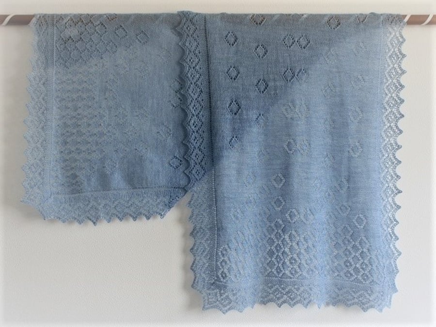 Light Blue Merino Wool Scarf