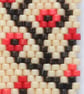 Rectangular Beaded Earrings Red Flowers on Cream Background - Image 4