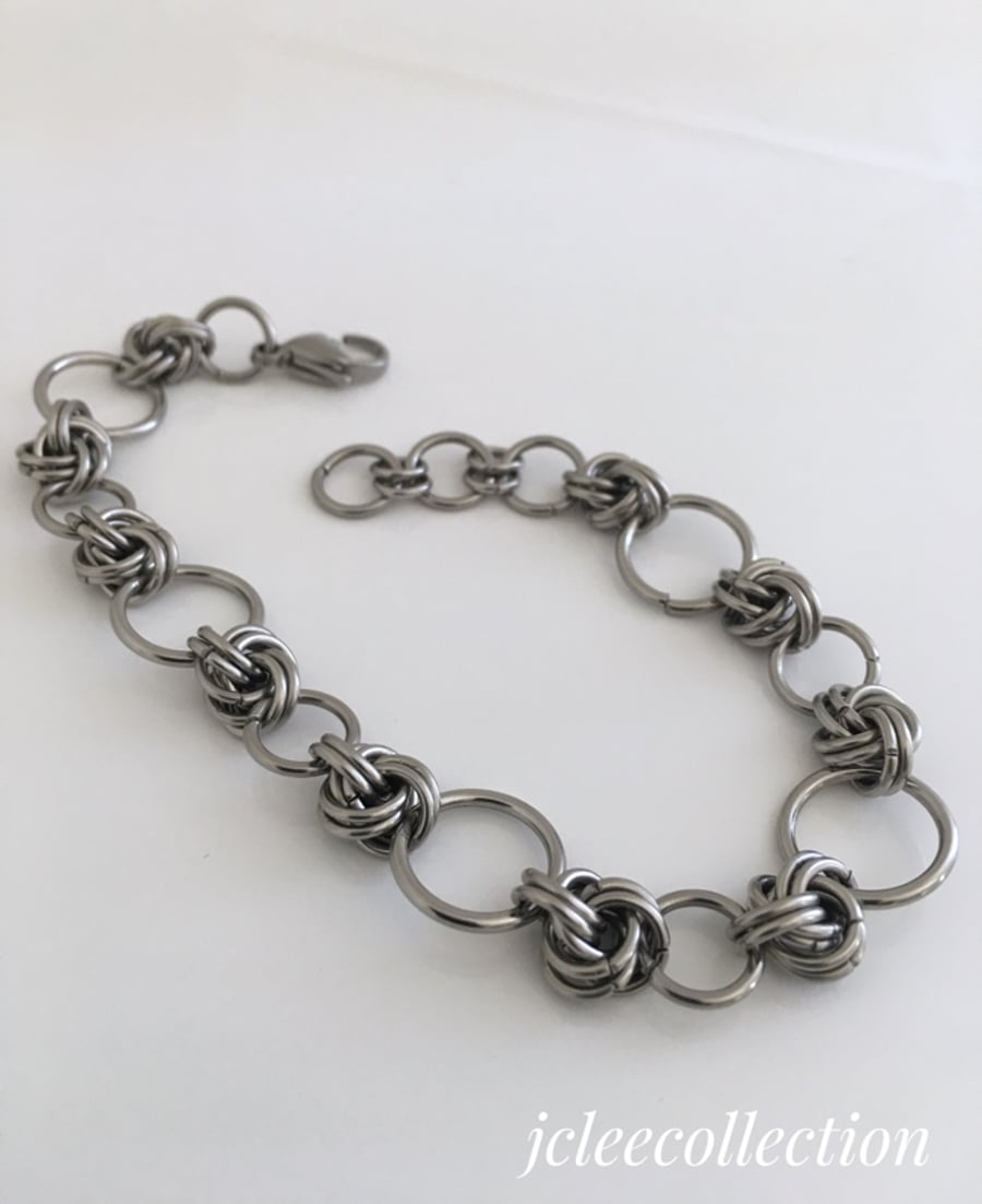 Stainless Steel Forever Infinity Knot Chainmaille Bracelets