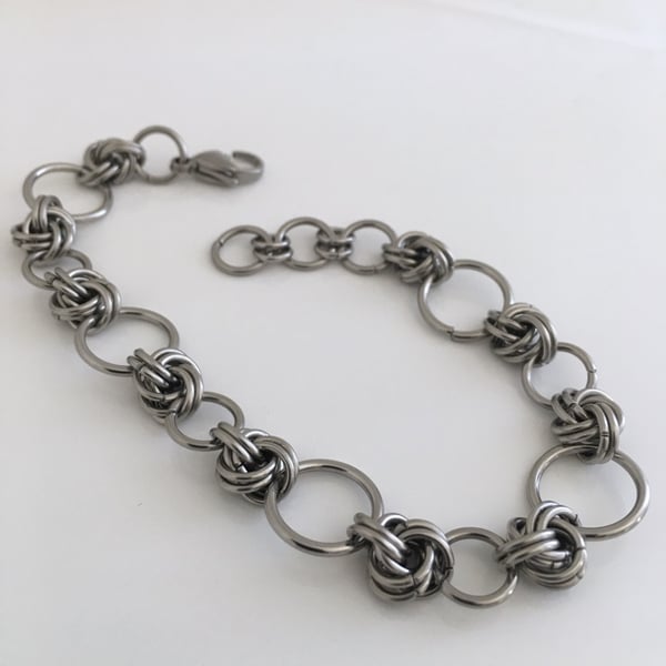 Stainless Steel Forever Infinity Knot Chainmaille Bracelets