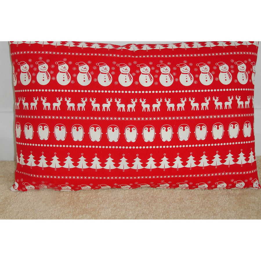 Christmas Cushion Cover 12x20 Oblong Bolster Case