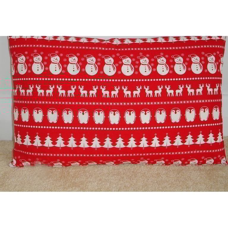 Christmas Cushion Cover 12x20 Oblong Bolster Case