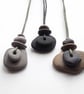 Layered Pebble Pendant with Metal Bead - Image 6