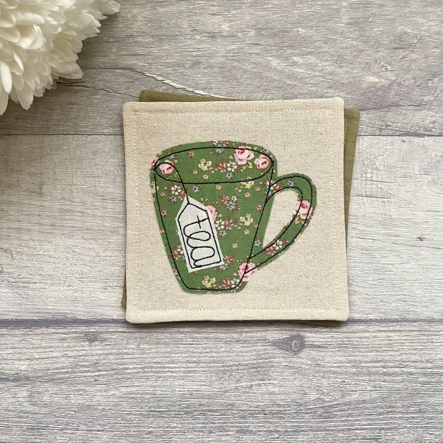 Floral tea coaster, tea gift