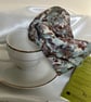 Imogen - Pale Blue & Brown Print 40s Style Wide Turban Headband - Image 4