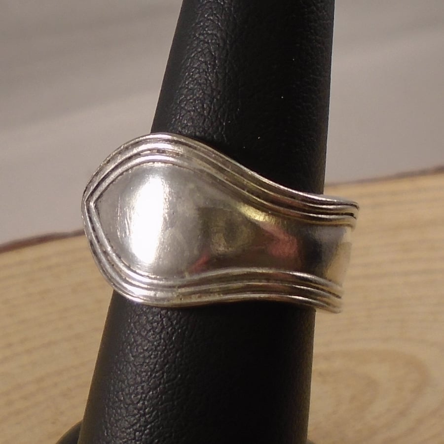 Upcycled Silver Plated Britannia Spoon Handle Ring SPR112008