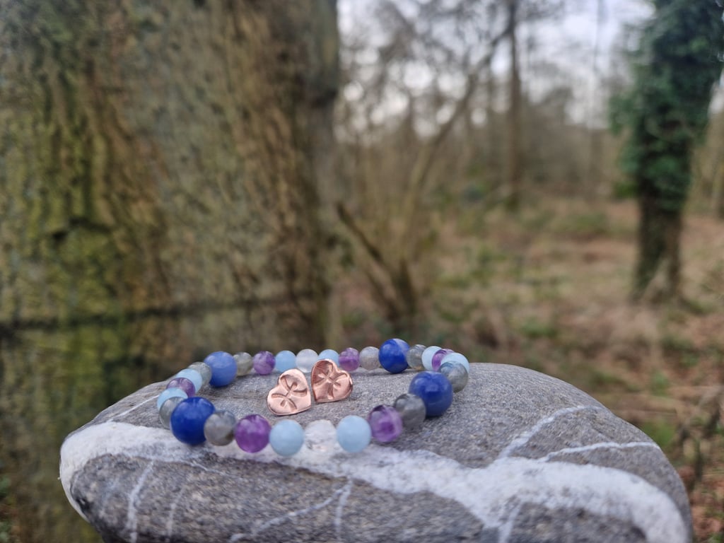 Pisces Zodiac bracelet and earrings gift set