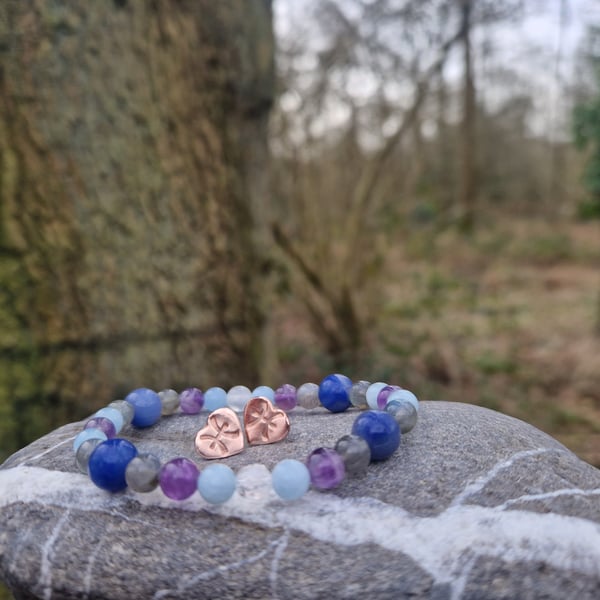 Pisces Zodiac bracelet and earrings gift set