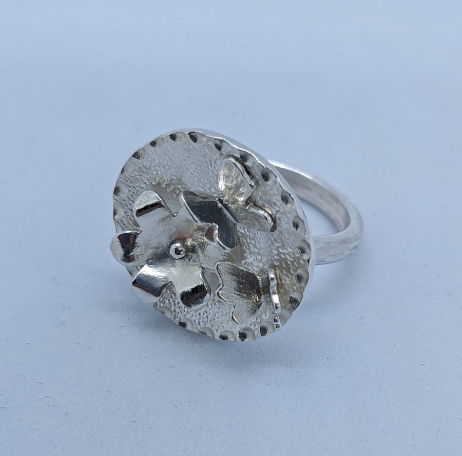 Silver dress ring, Butterfly jewellery, Butterfly ring