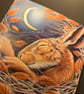 Hand Finished 24 Carot Gold Midnight Hare Mini Blank Greeting Card - Image 3