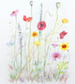 Wild Flowers Original Modern Botanical Watercolour Painting Colourful Botanical  - Image 1