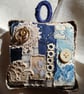 Blue, slow-stitched Lavender sachet - Image 1