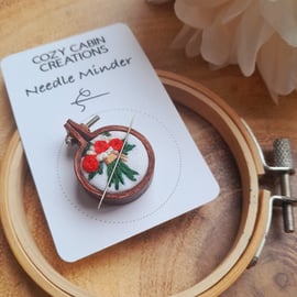 Embroidered Rose Needle Minder