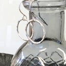 STERLING SILVER Hoop drop Earrings, Handmade Urban  Jewellery