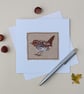 Appliqued Wren Sewn Textile Greeting Card
