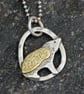 Recycled Silver and Brass Pendant Hedgehog - Image 3