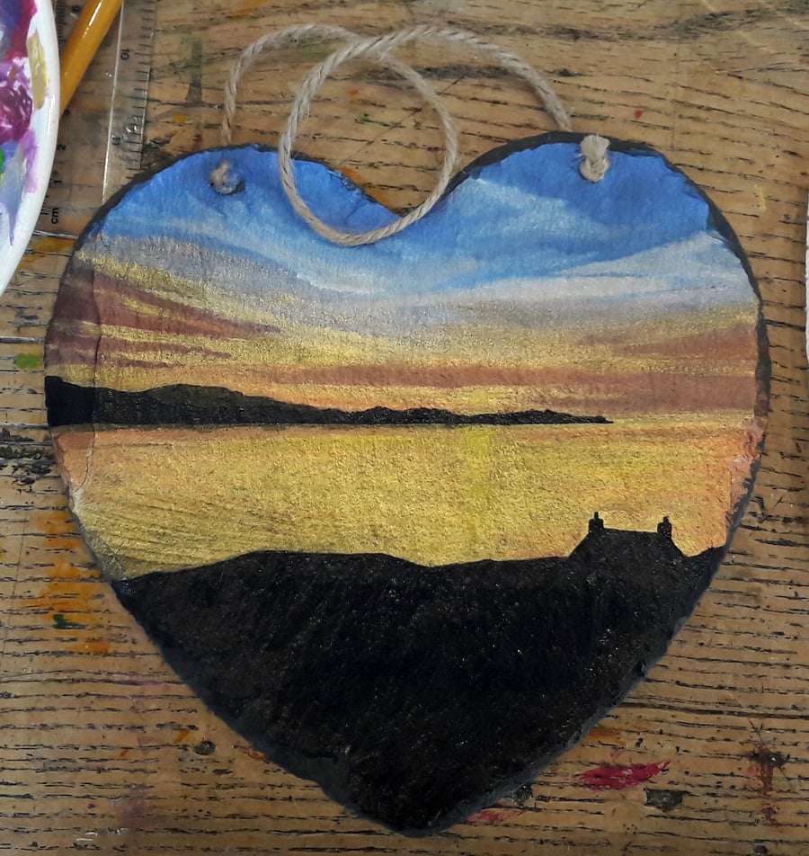 Large Slate Heart - Coastal Croft