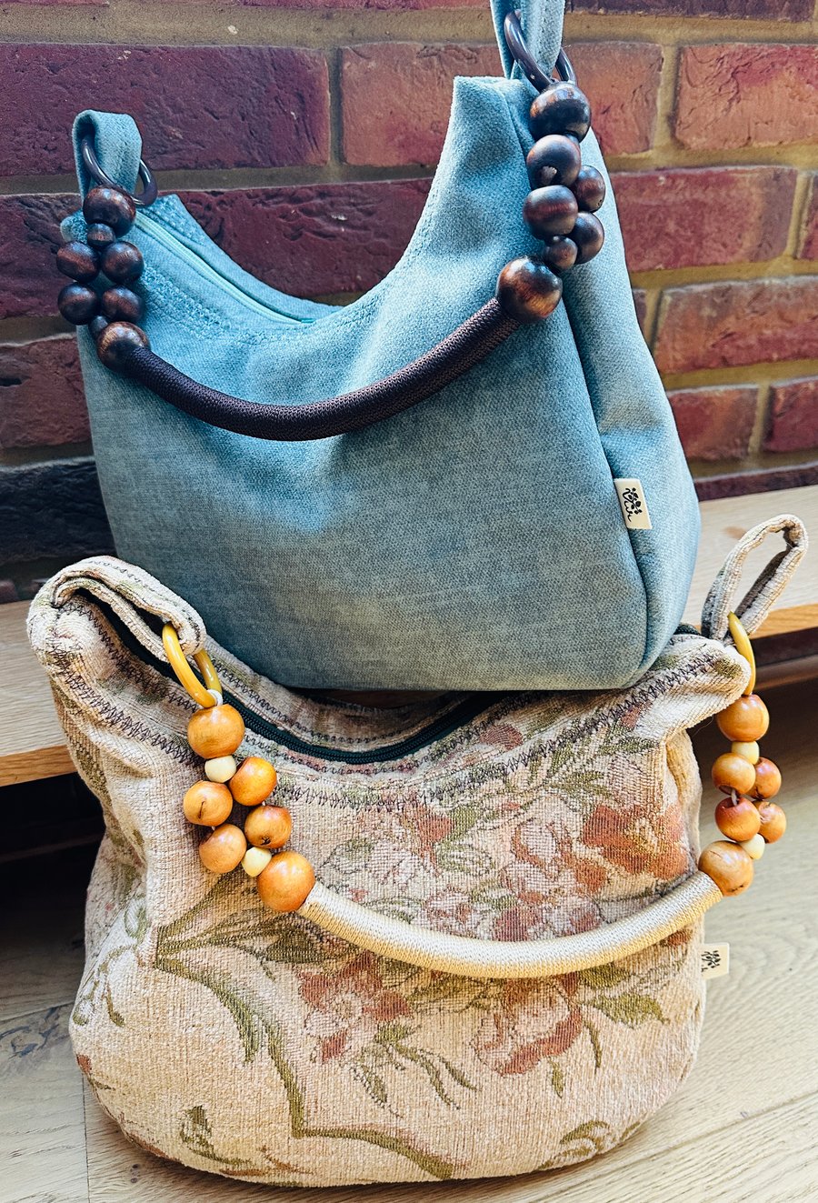 Embroidered upholstery handbag, shoulder bag