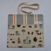 Woodland Animals Print Tote Bag Suitable for Knitting Projects or Shopping