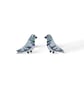 Pigeon Stud Earrings - Handmade - Image 3