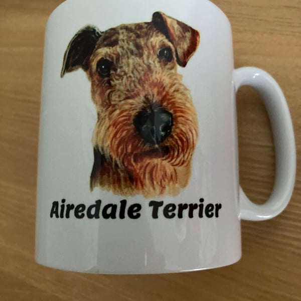 Airedale Terrier Design  Mug ,coffee mug ,dog design. Free P&P