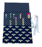 Straight knitting needle case with Bees, bugs needle roll, storage case, knittin - Image 1