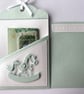 Handmade Aquamarine baby gift card or money holder, Special occasion wallet - Image 2