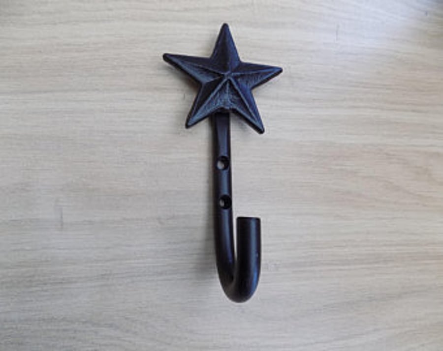 Star Coat Hook.........................Wrought Iron (Forged Steel) Hand Crafted