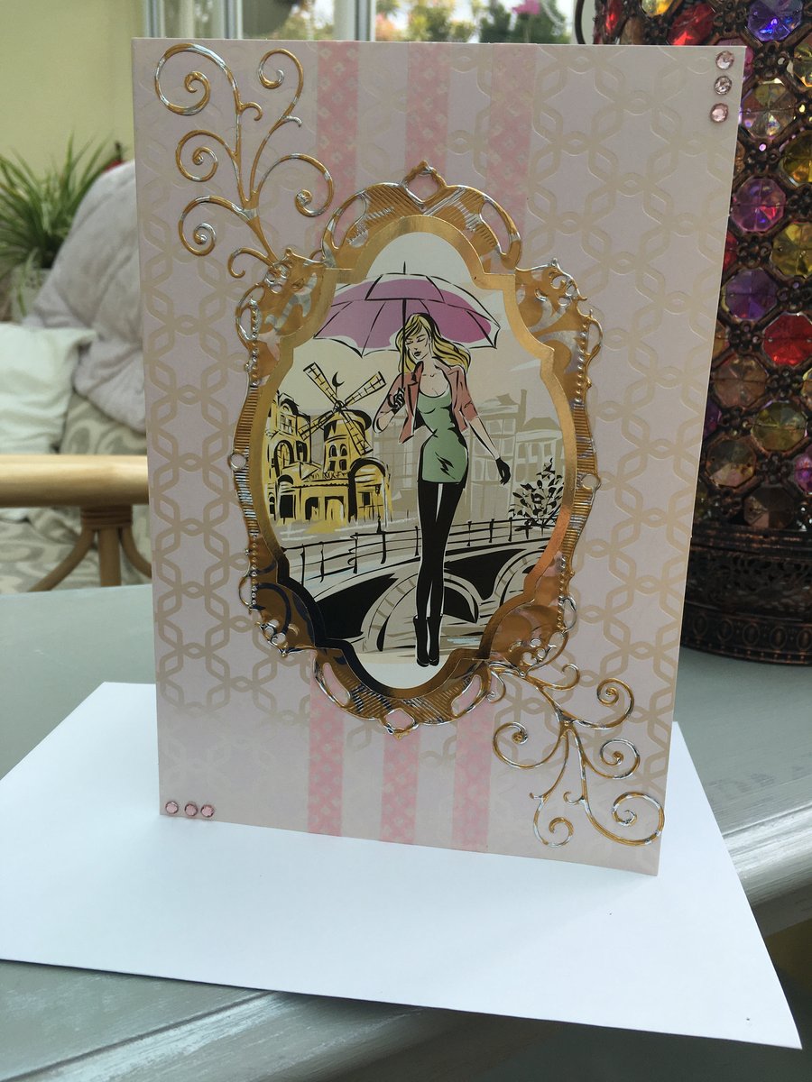 Girl in Paris card