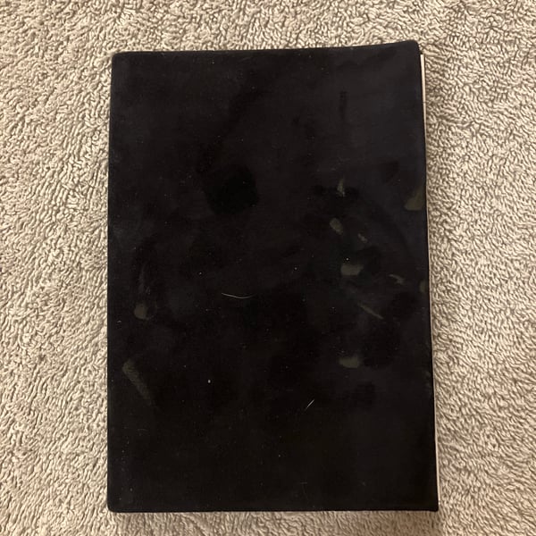 A6: Softcover - Black coloured Suede Leather bound Notebook - FREE SHIPPING