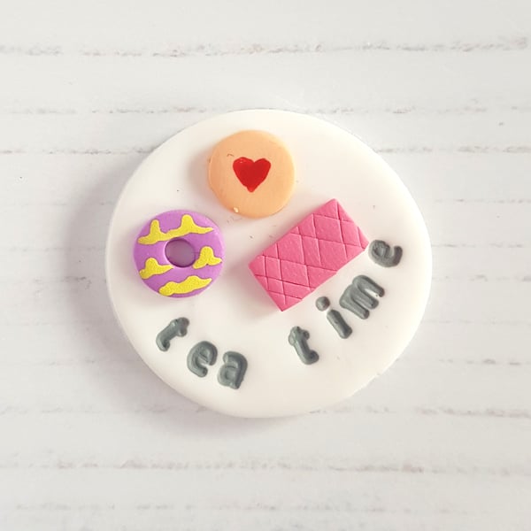 Tea Time cup OR biscuit pocket hug token for Mum Mother's Day