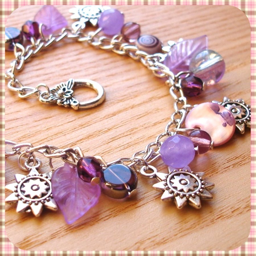 Purple Suns Charm Bracelet