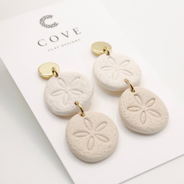 Whitesands No. 6 Dual Sand Dollar Earrings