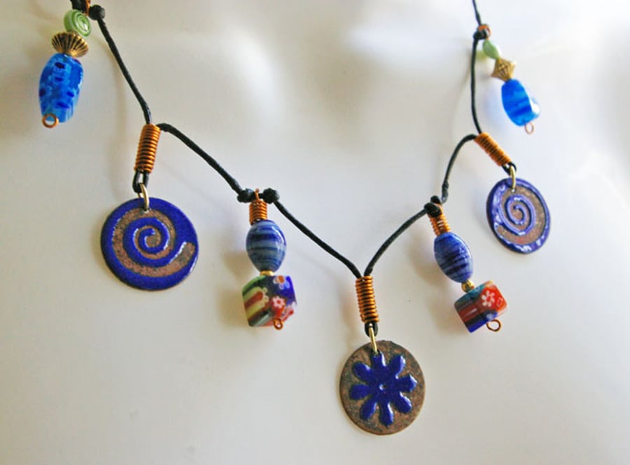 Spiral & Flower Necklace